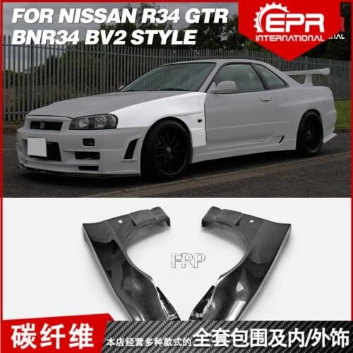 Suit For Skyline Japanese R34 Gtr Refits Carbon Fiber Leaf Board Replace Modified Bv2 Front Fender