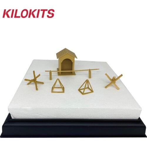 1/35 Scale Landscape Base 30x30cm with WWII German Guard Shack and Anti-Tank Obstacles Plastic Unpaited Kits DIY Hobby Wargaming