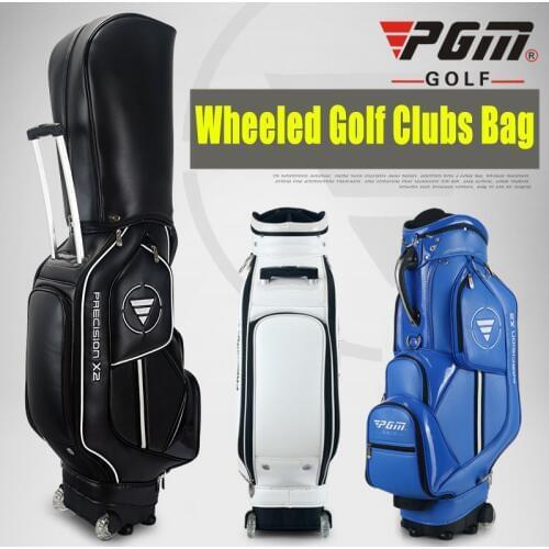 PGM Golf Bag Stand golf Luxurious PU Wheeled Golf Stand Carry Bag Golf Clubs Bag-----8-ways Padded Divider Top
