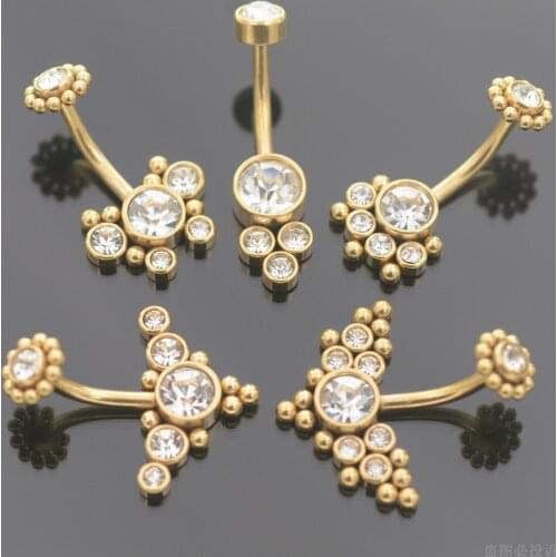 Internal Thread Bar 14G Eagle Butterfly Crystal Navel Piercing Belly Button Rings Earring Surgical Stainless Steel Body Jewelry