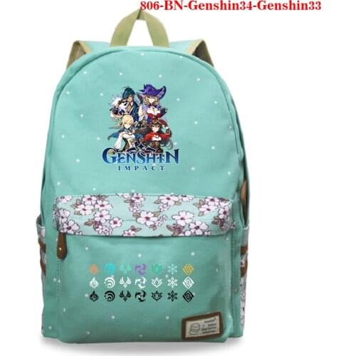 Genshin Impact Print Backpack School Bags for Teenage Floral Backpack Girls Backpack Children Bookbags Harajuku Bag Pack Mochila