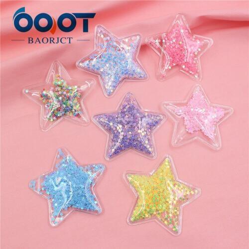 S-1911185,5pcs 6.5*6.5cm Cartoon Colored stars Decoration ornament Accessories Plush Hair Decoration,Clothing DIY materials
