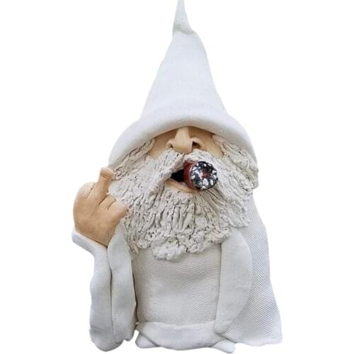Garden Sculpture Smoking Naughty Goblin Statue Dwarf Landscape for Lawn Ornaments Indoor or Outdoor Decoration