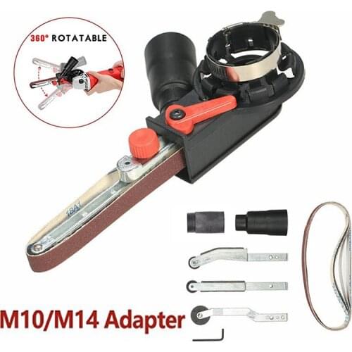 DIY M10/M14 Sander Sanding Belt Adapter Attachment Converting 115/125 Electric Angle Grinder for Woodworking Metalworking
