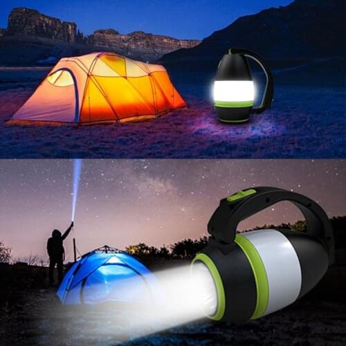 3 in 1 LED Camping Lantern Energy-saving USB Fast Charging Waterproof Emergency Flashlight Hiking Fishing Tent Light for Outdoor