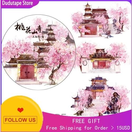 Washi Tape Special Oil Ancient Style Taohuashan Temple Sticker