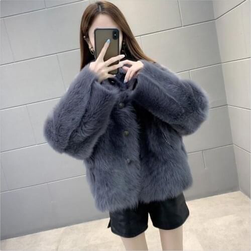 Real Sheepskin Female Jacket Autumn Winter 2021 Warm Wool Fur Womens Coats Elegant Womens Clothing Manteau Femme Zjt1700