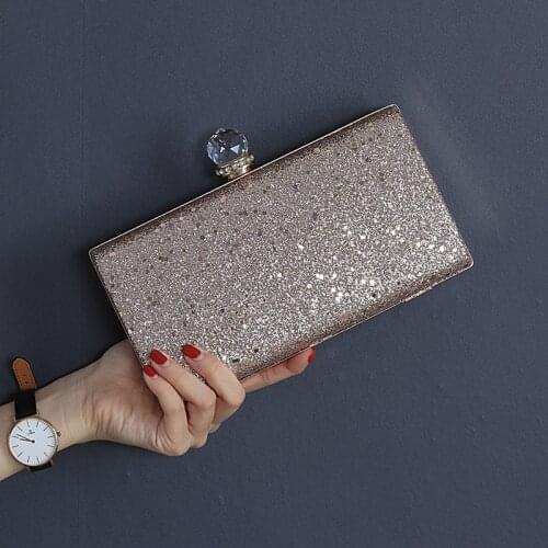 Sequined Women Evening Bags Flap Design Chain Shoulder Handbags Wedding Party Bridal Day Clutch New Purse