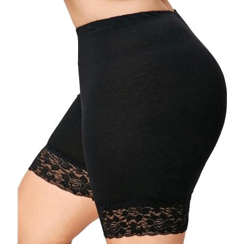 Womens Legging Shorts Plus Size Mid Waist Lace Hot Shorts Elastic Sports Trousers Trunks High Elastic Short Fitness Leggin New