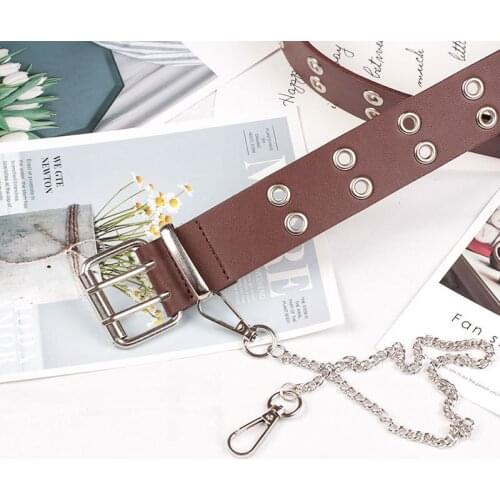 Women Belt Imitation Leather Pin Buckle Belt New Punk Wind Jeans Fashion Individual Decorative Belt Chain Women Belt