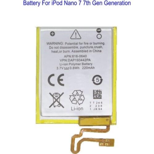 1 x Replacement A1446 616-0639 616-0640 Battery For iPod Nano 7 7th Gen Generation MP3 Li-Polymer Rechargeable Nano7 Nano 7