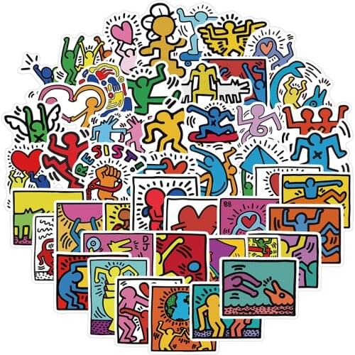 10/30/50Pcs Funny Keith Cartoon Graffiti Sticker Waterproof Fridge Guitar Laptop Motorcycle Skateboard Joke Decal Classic Toy