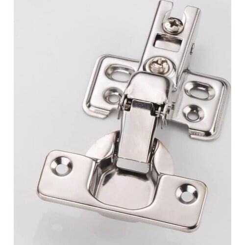4Pcs Hinge Stainless Steel Hydraulic Cabinet Door Hinges Damper Buffer Soft Close Kitchen Cupboard Furniture Full/Embed