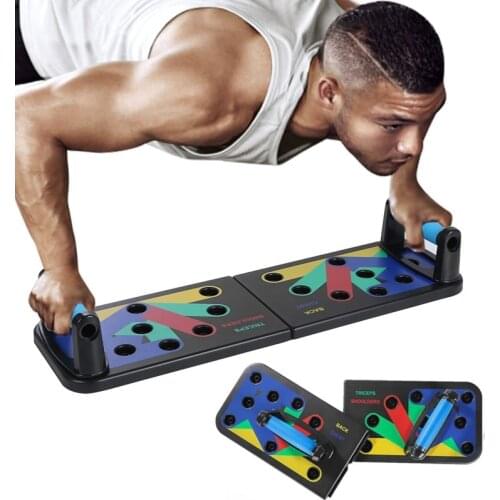 9 in 1 Push Up Rack Board Foldable Muscle Exercise Body Building Adjustable Push-up Stands Comprehensive Fitness Equipment Gym