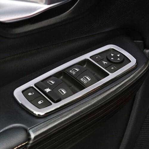 ABS Chrome Accessories FOR Jeep Cherokee KL 2014 2015 2016 2017 2018 Door Window Glass Lift Control Switch Panel Cover Trim