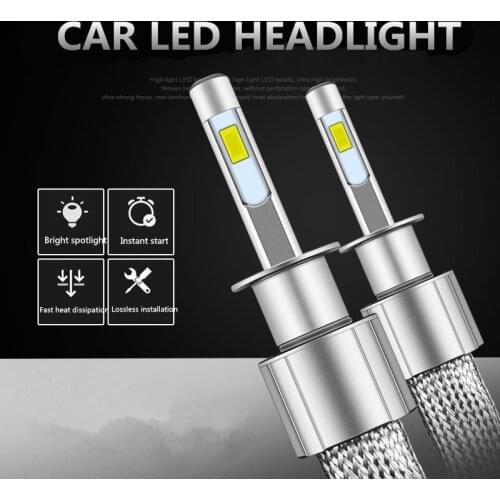 2PCS h4 led car headlight hi/lo H7 H1 H3 9005 HB3 9006 HB4 H8 H11 headlight bulb csp chip 96W led diode 12V auto products 6000K