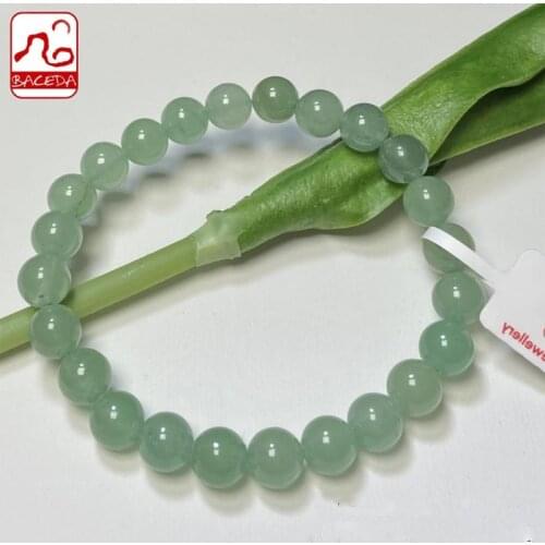Baceda help attract love,luck,abundance and success natural Crystals of Green Aventurine Bracelet for Men or Women with Gift Box