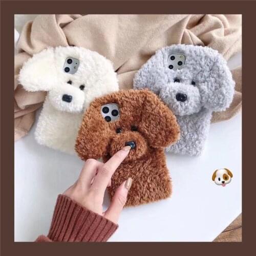 Fur Plush Phone Case For Huawei Honor 9 9A 9S 9X 10 10i 20 20E 20i 20S 30 30S Cover For Honwei V20 V30 View 20 30 Shell Cute Dog