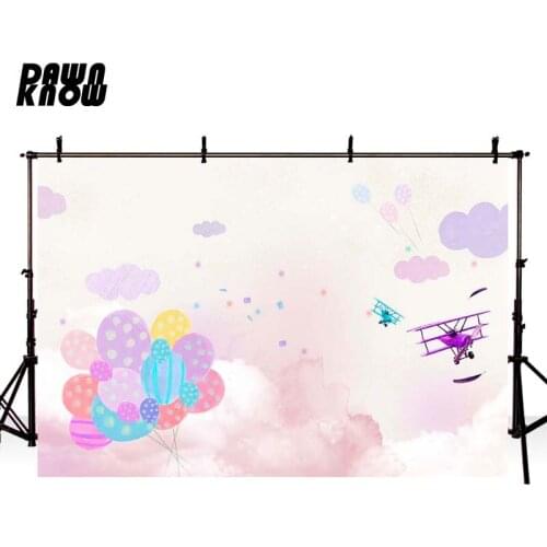 DAWNKNOW Cartoon Pink Cloud Photography Background Plane Backdrop Newborn Children Baby Party Photocall Photo Studio Props GY462