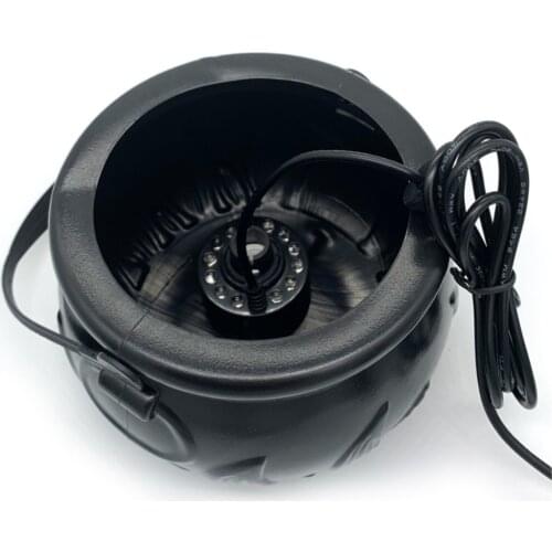 Halloween Mist Maker Fogger Water Fountain Fog Machine Witch Pot Smoke Machine Color Changing Halloween Decoration US Plug