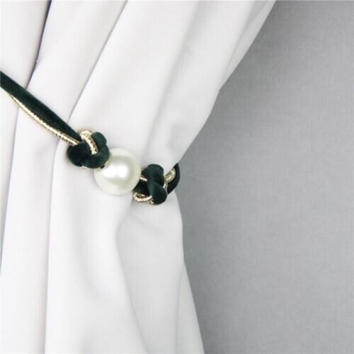 Ins Pearl Magnet Curtain Holders Rope Tieback Clip Hanging Ball Buckle Tie Back Straps Accessories Pink Green Home Decoration