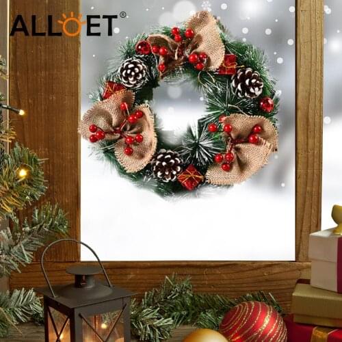Exquisite Christmas Flower Garland Decor Wreaths PCV Ornament Door Hanging Indoor Outdoor Xmas Tree Fireplace Windows Decoration