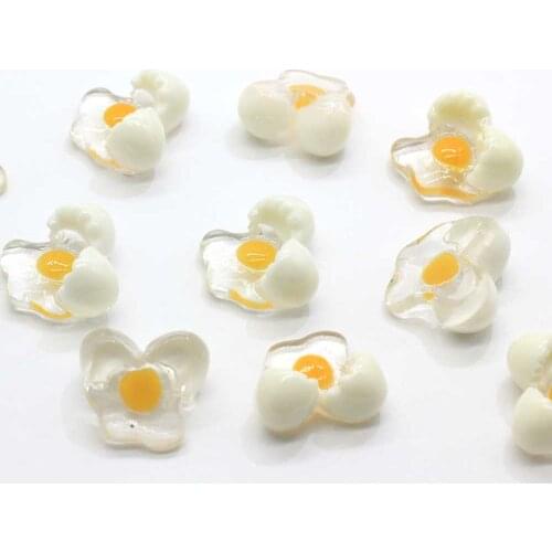 Hotsale Flat Back Resin Kawaii Broken Egg Cabochon DIY Fried Eggs Artificial Miniature Toys