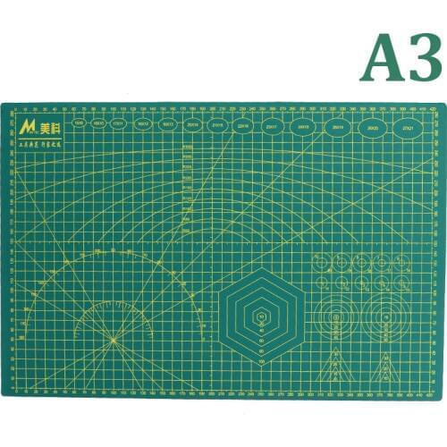 A3 Cutting Mat Self Healing Board 30x45cm Double-sided for Quilting Sewing Crafts Carving Arts Cutting Knife Mat (Green/Pink)