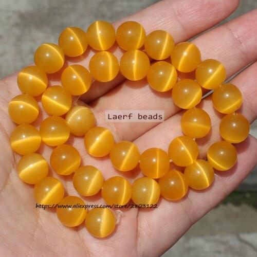 Natural Yellow Cats Eye 4-12mm Round Loose Beads, For DIY Jewelry Making !We provide mixed wholesale for all items