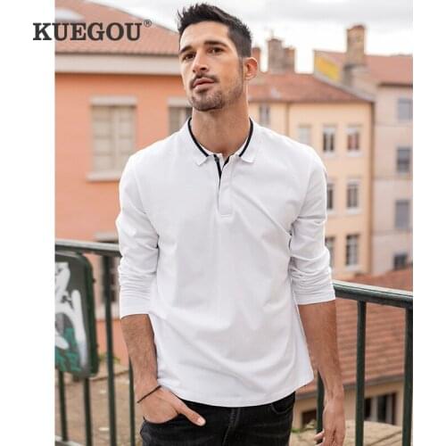 Мужские поло с длинным рукавом KUEGOU China At AliExpress