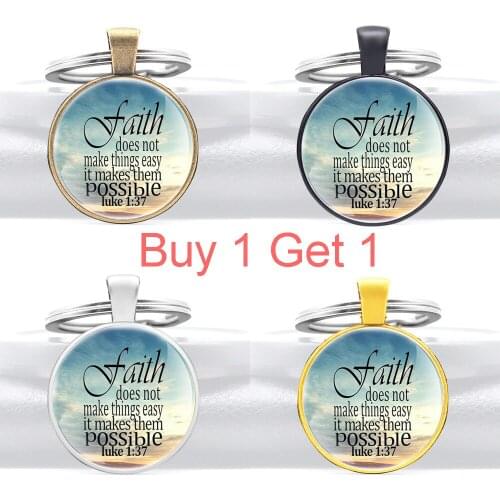 Buy 1 Get 1 Bible Quotes Luke 1:37 Verses Key Chain