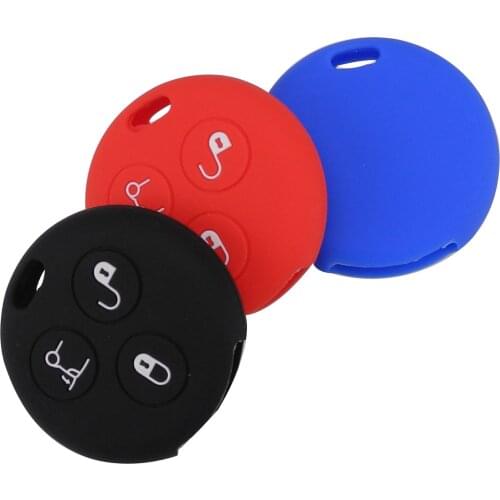 Kutery 10PCS Silicone Colorful Remote Car Key Cover Case 3BTN For Mercedes Benz SMART Fortwo 450 Protection Replacement
