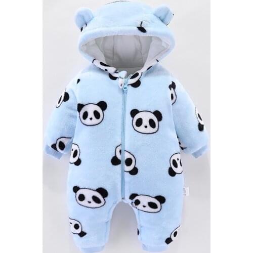 LZH 2020 New Autumn Winter Jumpsuit Kids Cute Cartoons Clothes For Newborns Warm Children Overalls Thicken Baby Romper 0-1 Years