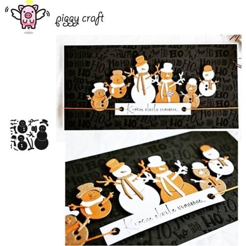 Piggy Craft metal cutting dies cut die mold Christmas snowman Scrapbook paper craft knife mould blade punch stencils dies