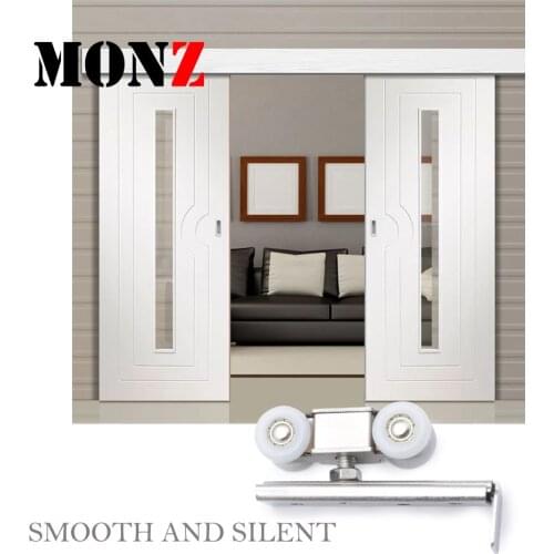 MONZ Stainless Steel Sliding Door Roller Bear 60KG Home Room Wardrobe Wood Door Hanging Wheels For Furniture Hardware Wheel