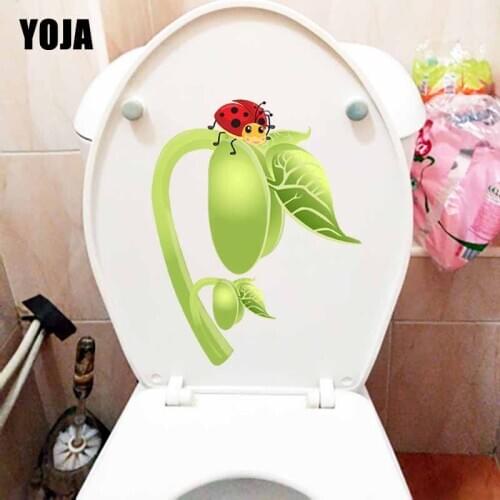YOJA 17X21.6CM Cartoon Pattern Coccinella Septempunctata Living Room Home Decor Toilet Decal Wall Sticker T5-1036