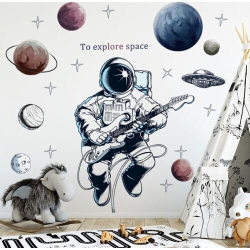 To Explore space DIY Wall Stickers Nursery Bedroom Kids room Eco-friendly Wall Decals Art Home Decor Vinyl Murals