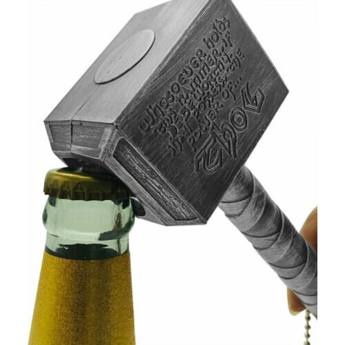 2020 New Silver Beer Bottle Openers Multifunction Hammer Of Thor Shaped Beer Bottle Opener With Long Handle Bottler Opener Beer
