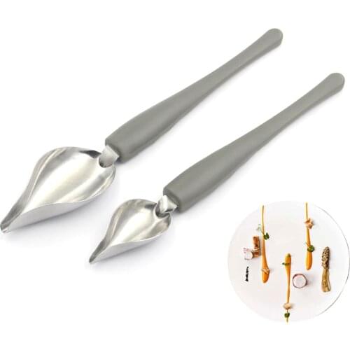 Creative Decoration Spoon Chocolate Cream Sauce Pencil Spoon For Coffee Cake Decoration Chef Drawing Sauce Embellishment Tools
