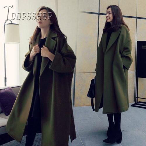 2019 Autumn Winter Women Woolen Coat Thick Plus Size Korean Long Style Female Overcoat