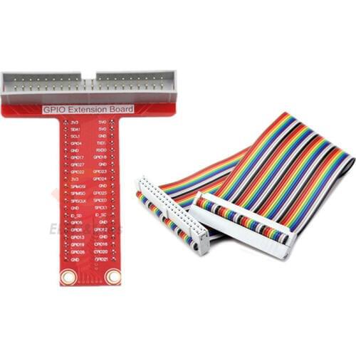 For Raspberry Pi 2 3 B+ T-type 40 Pin GPIO Breakout Expansion Adapter Board + 20CM GPIO 40pin Rainbow Cable T expansion DIY kit