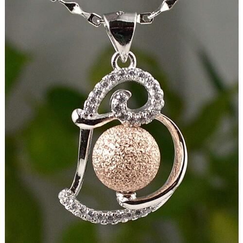 Guarantee Plain 925 Sterling Silver Jewelry, CZ, cubic , satellite pendant 25mm, 2.3g, PE35539