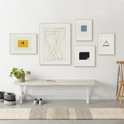 Modern simple Nordic abstract lines orange art poster living room decoration picture canvas painting core inkjet