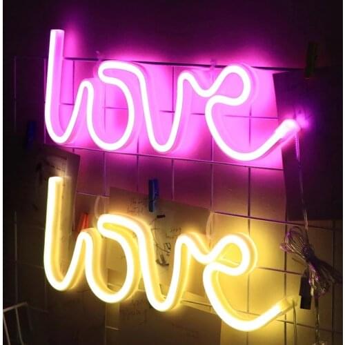 Love LED strip Modeling Night Light USB Shape Sign Bedroom Decor Lamps Double Powered Indoor Christmas Wedding Decorative Lamp
