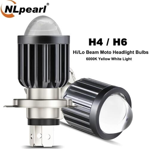 NLpearl 1X H4 Led Moto Headlight Bulbs 6000K 10000LM COB Hi/Lo Beam Dual Color H6 BA20D Led Scooter Accessories Fog Lights 12V