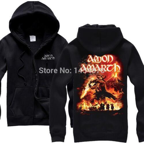 Viking Warrior Amon Amarth Cotton Nice Soft Warm Rock hoodies Shell jacket punk metal zipper sweatshirt fleece hoody sudadera