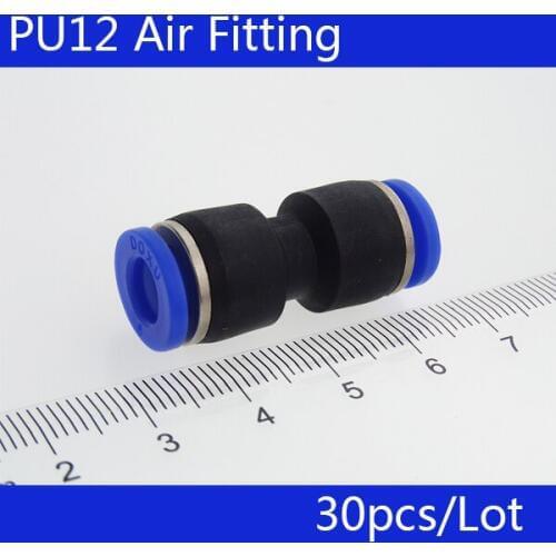 HIGH QUALITY PU12 30Pcs 12mm Tube Straight Connector One Touch Pneumatic Push in Fitting