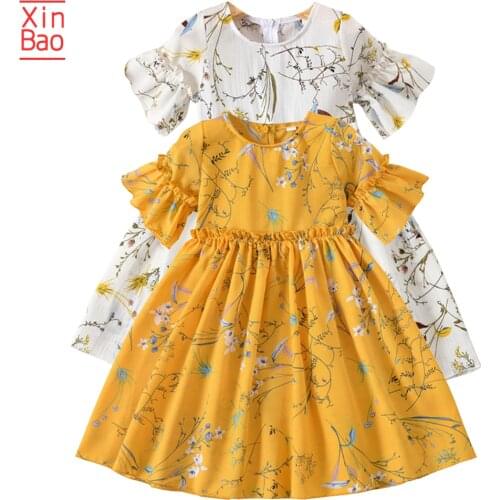 XINBAO beautiful Girls Birthday Princess Party Dress Summer Kids Dresses floral Elegant Infant Lace Children Bridesmaid Costume