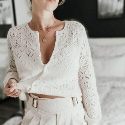 Fancy Knit Jumper Women Winter Autumn Elegant Long Sleeve Oneck Mohair Wool Warm Casual Sweater Vintage Chic Cardigan Gilet 2021