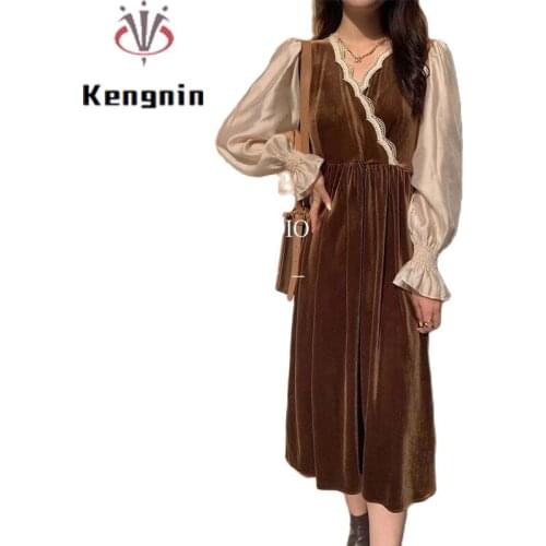2021 Spring Autumn Women Hoodies Patchwork Dresses Loose Long Sleeve Female T-Shirt Dress Cotton Spliced Vestidos Casual Robe